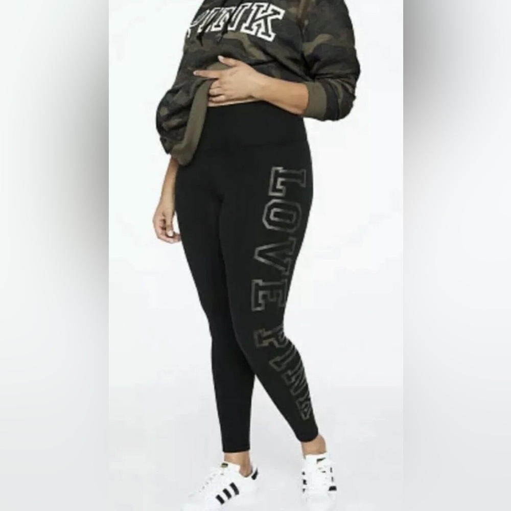 VS Pink leggings Camo logo sz S